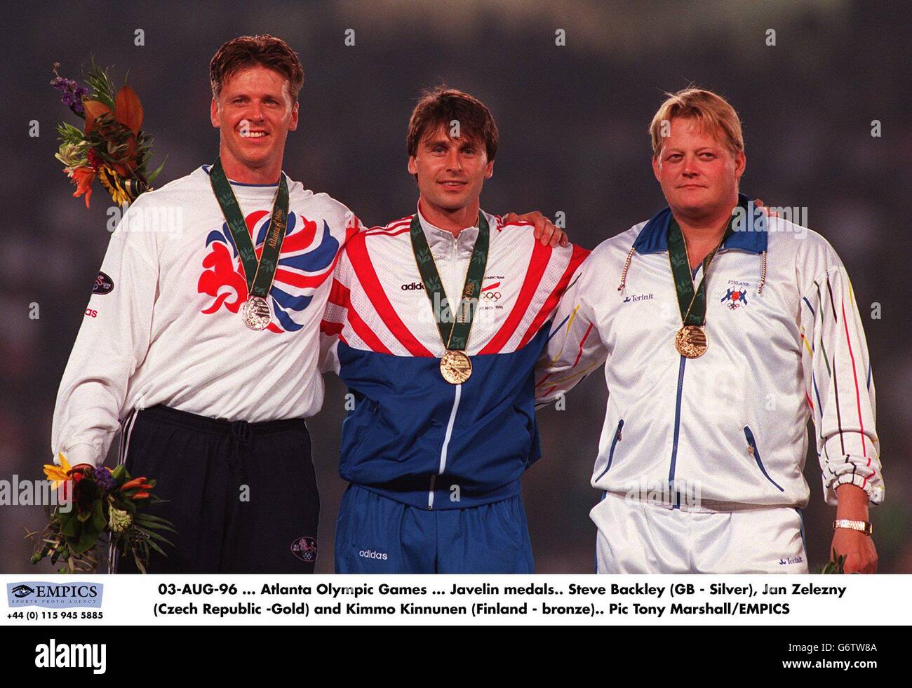 03AUG96 Giochi Olimpici di Atlanta Medaglie di javelin. Steve