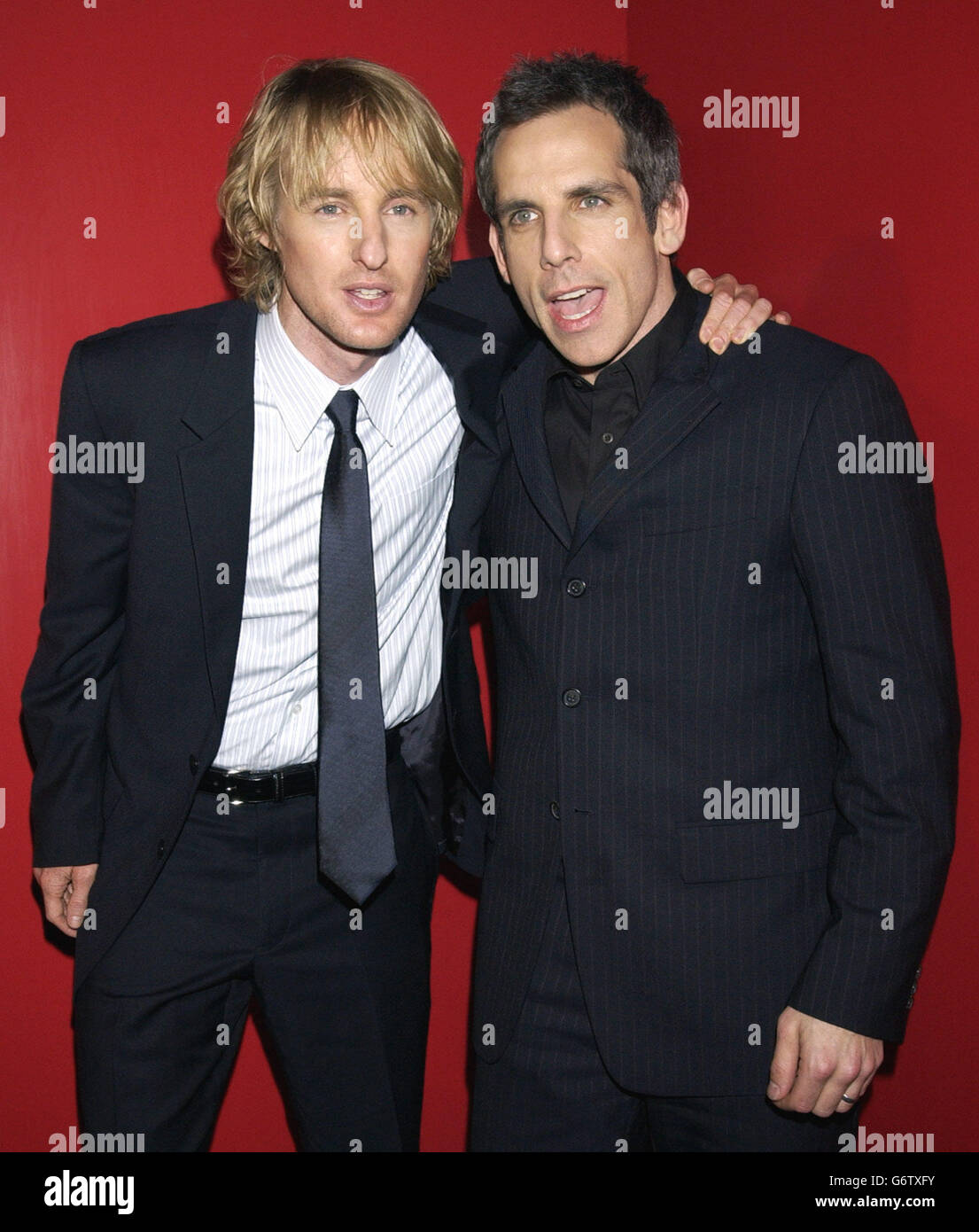 Celebrity film cinema pin stripe suit owen wilson ben stiller immagini e fotografie stock ad