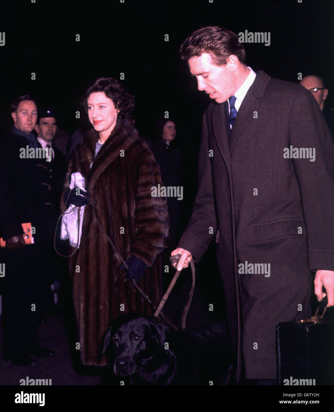 Principessa Margaret. La principessa Margaret e Lord Snowdon tornano da trascorrere il natale a Sandringham. Foto Stock