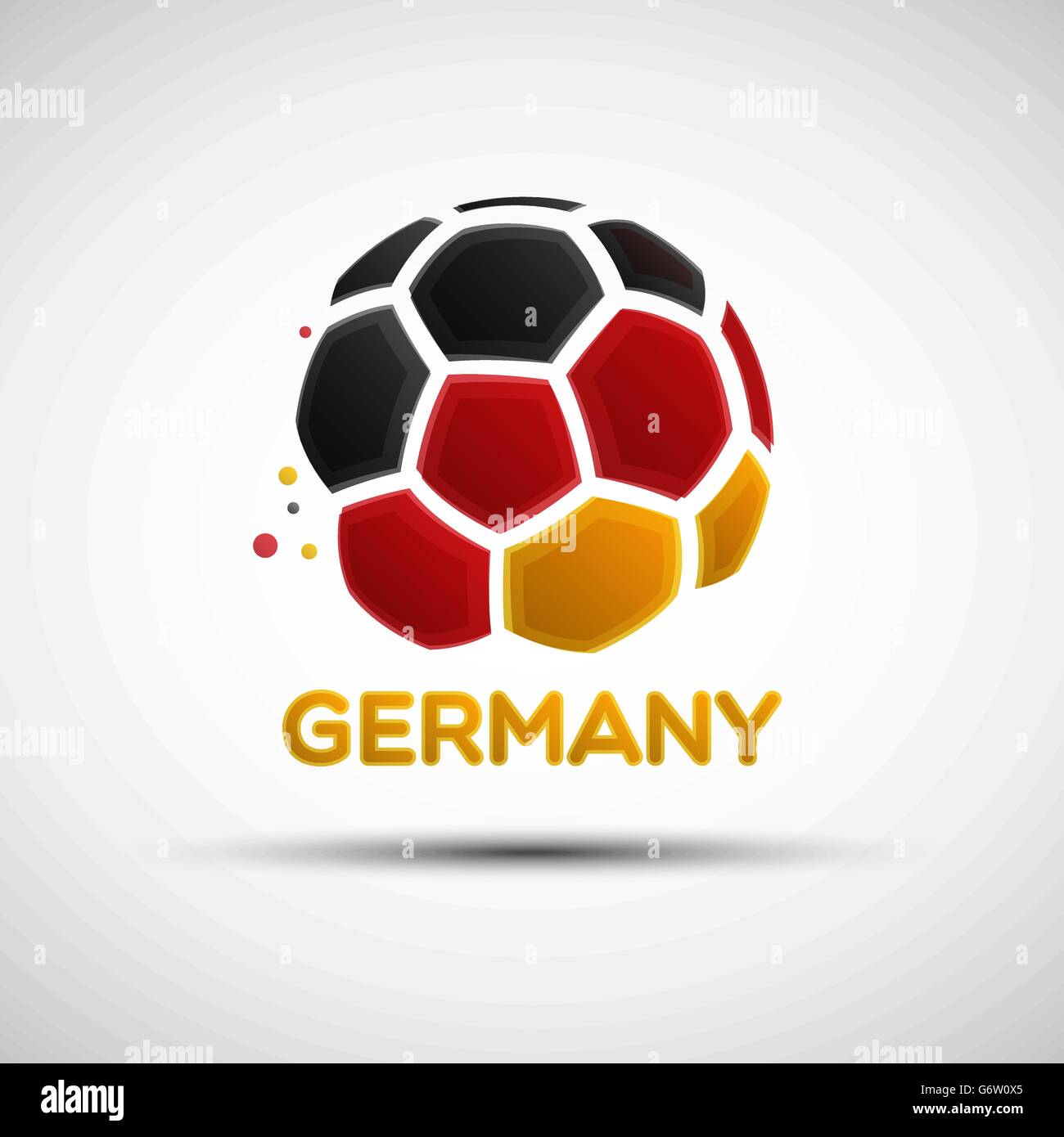 Campionato di calcio banner. Bandiera della Germania. Illustrazione Vettoriale astratto del pallone da calcio tedesco con bandiera nazionale Illustrazione Vettoriale