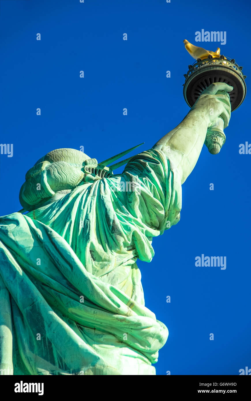 Dettaglio della statua della Libertà a New York Stati Uniti d'America Foto Stock