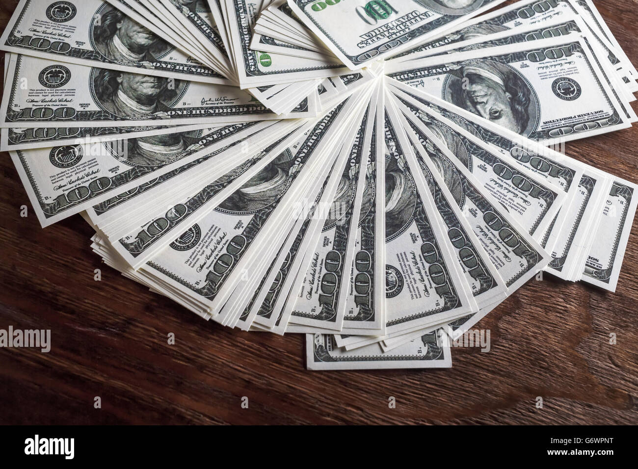 Molti 100 fatture del dollaro Foto Stock