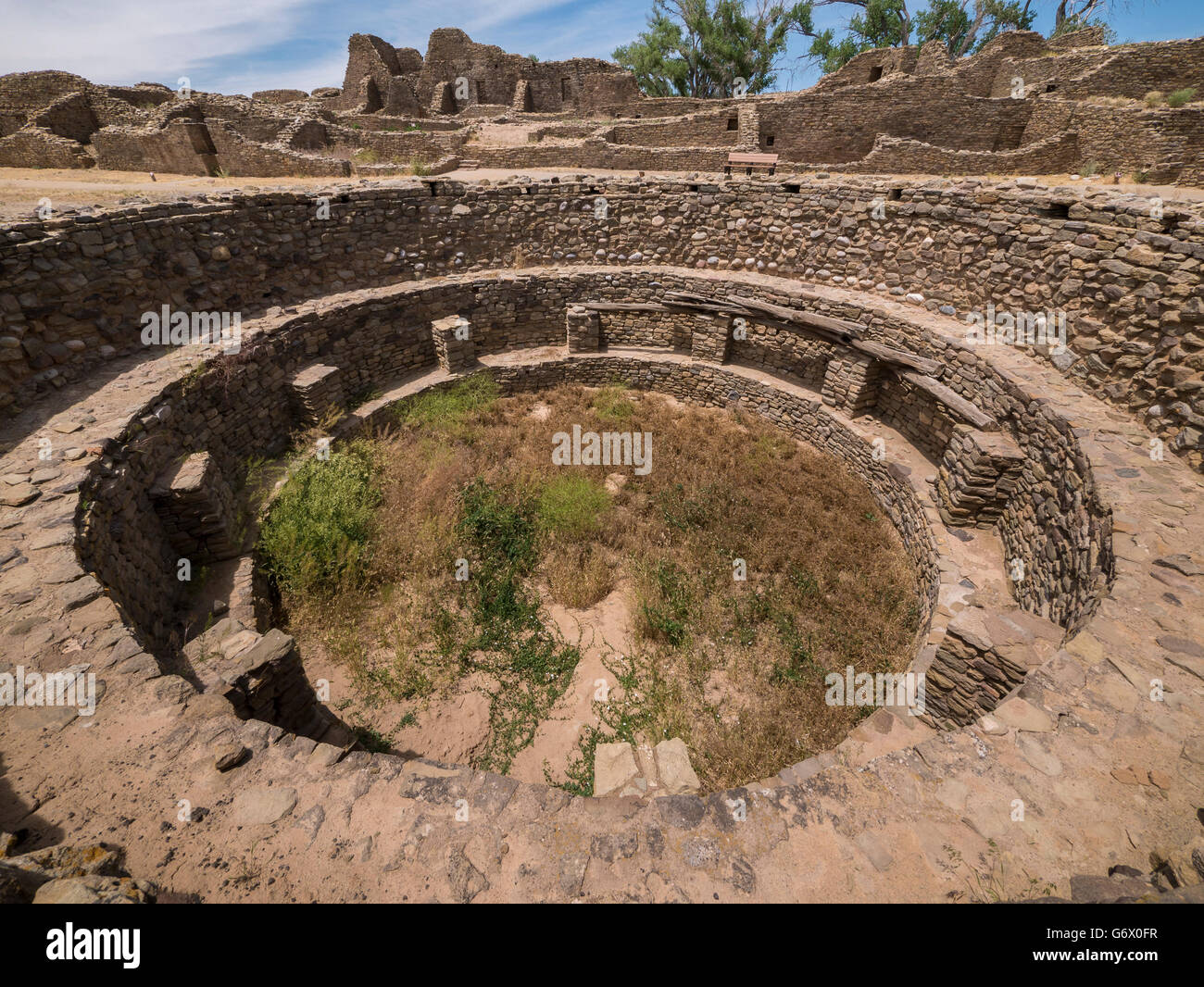 Kiva, Aztec Ruins National Monument, azteca, Nuovo Messico. Foto Stock
