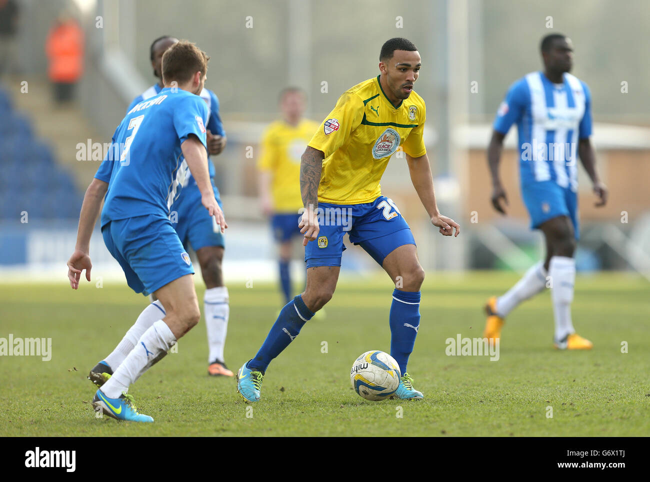 Calcio - Sky Bet League One - Colchester United v Coventry City - Weston Homes Community Stadium. Callum Wilson, città di Coventry Foto Stock