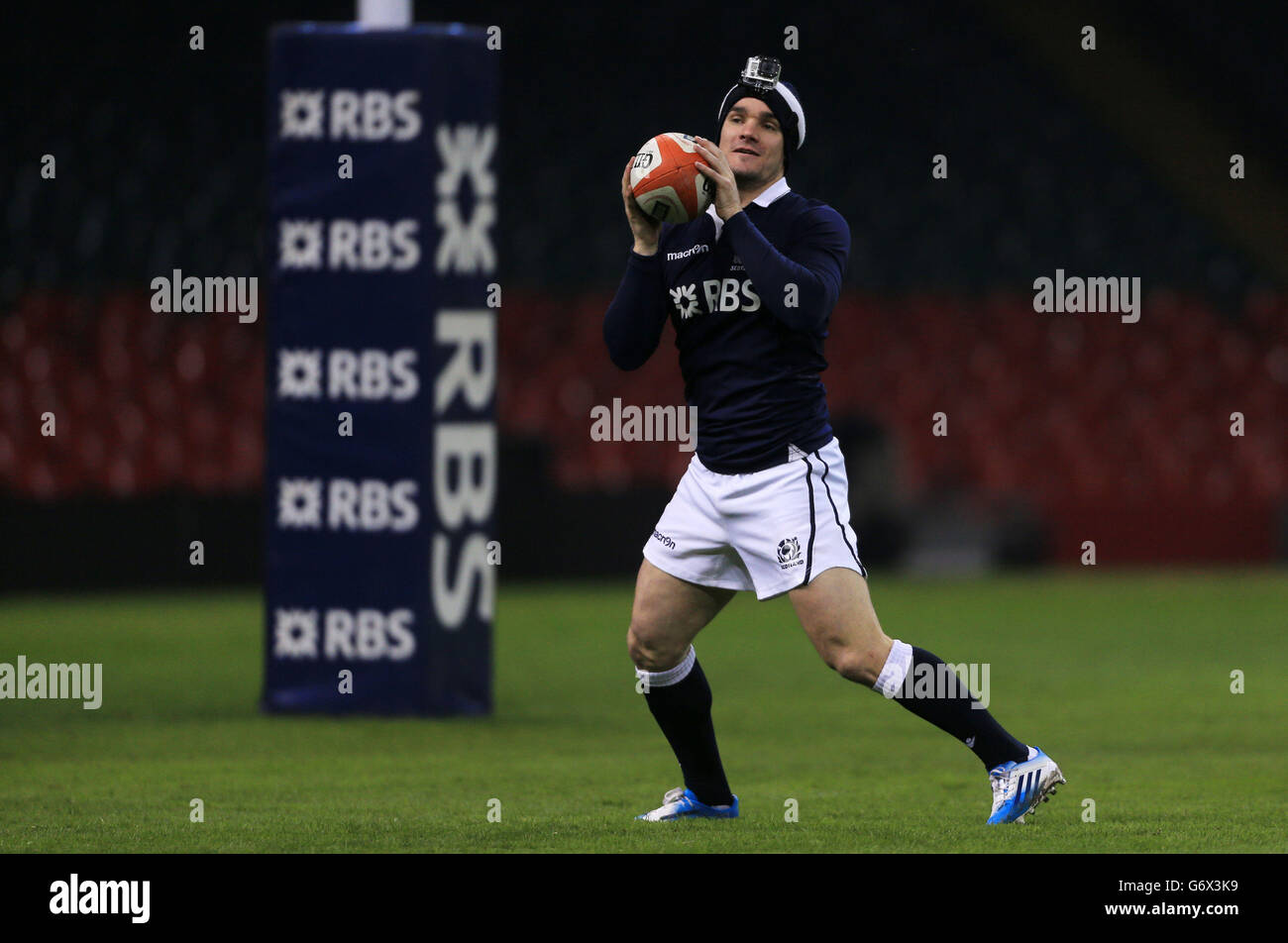 Il Rugby - RBS Sei Nazioni - Galles v Scozia - Scozia Capitani Run e premere il tasto Conferenza - Millennium Stadium Foto Stock