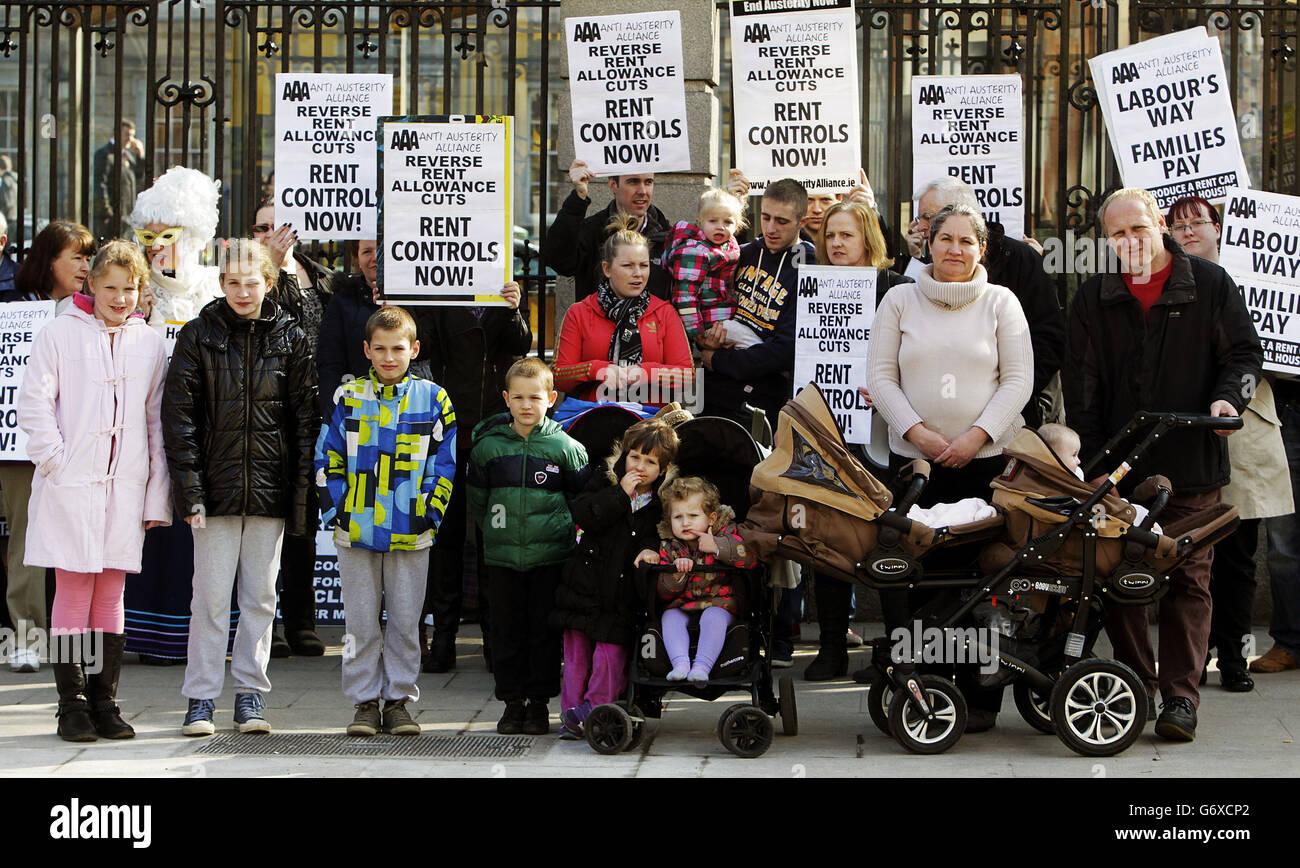 Irish anti-austerità protesta Foto Stock