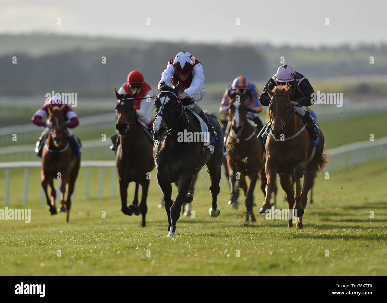 Con risposta guidata da Kevin Manning vince l'Irish Stallion Farms European Breeders Fund Maiden durante l'Irish Lincolnshire/Lodge Park Stud Park Express Stakes Day all'ippodromo di Curragh, County Kildare. Foto Stock