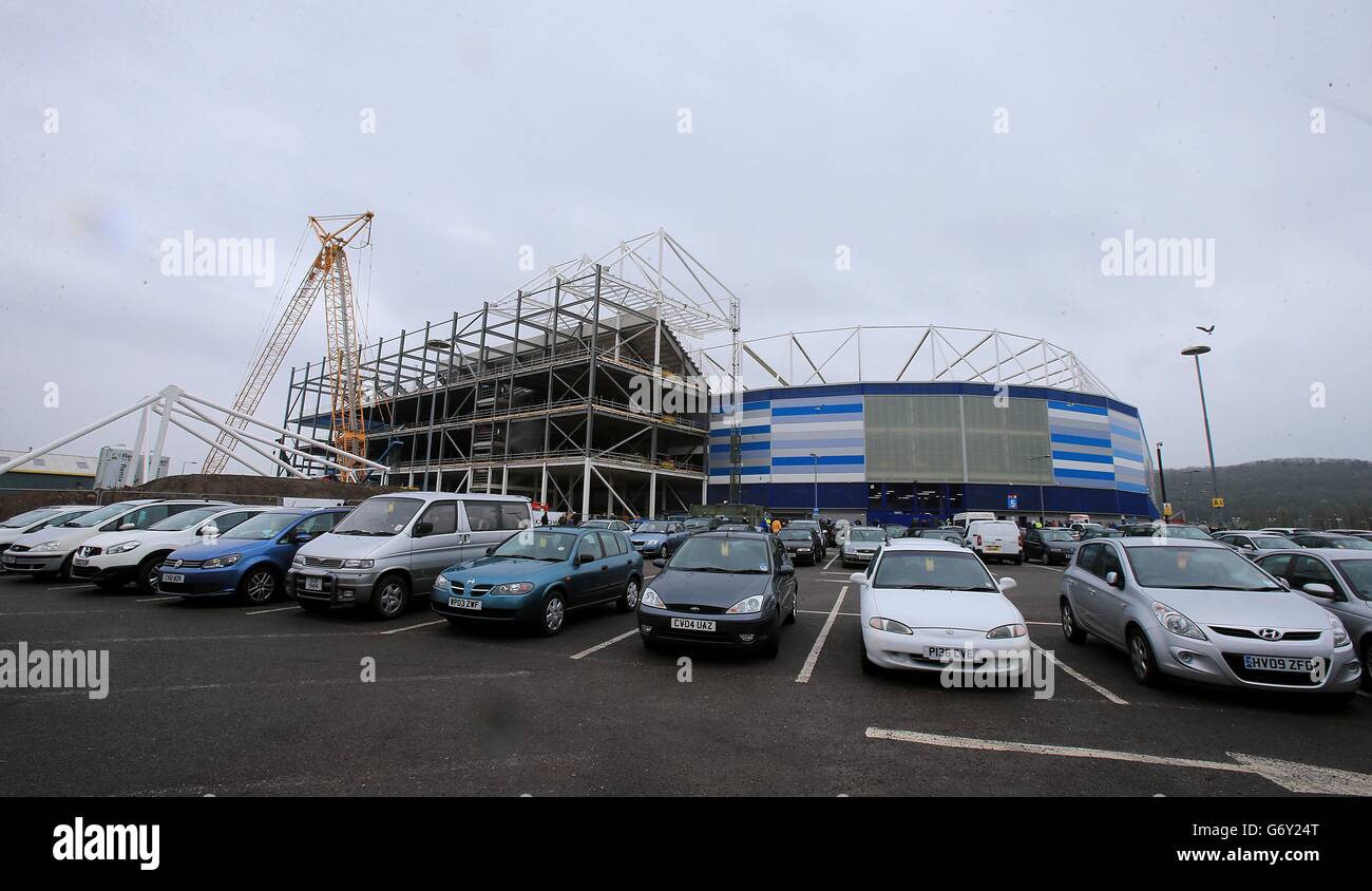 Calcio - Barclays Premier League - Cardiff City / Crystal Palace - Cardiff City Stadium. Un nuovo stand in costruzione al Cardiff City Stadium Foto Stock