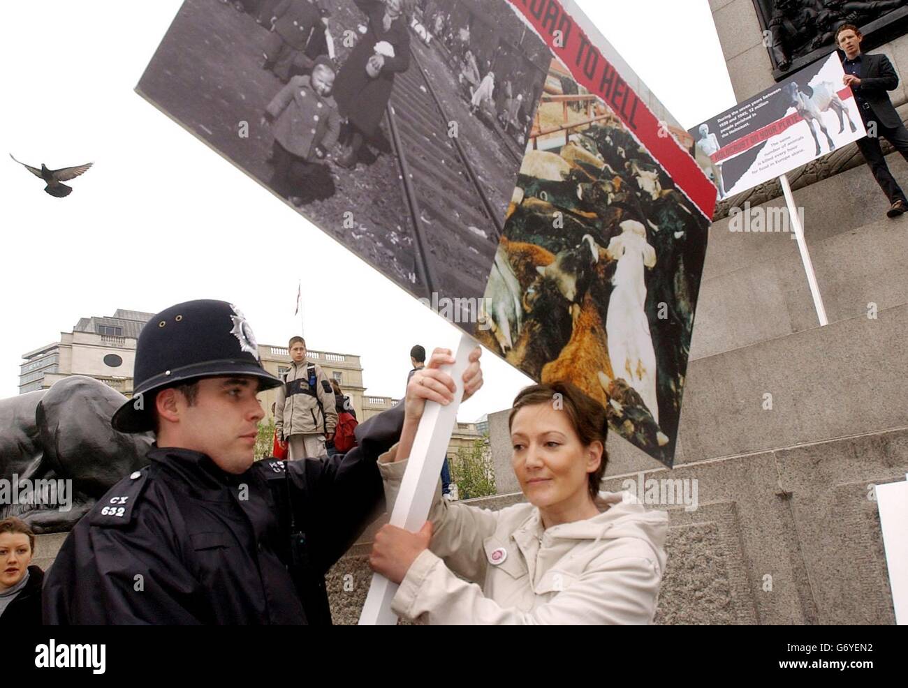 PETA protesta Foto Stock