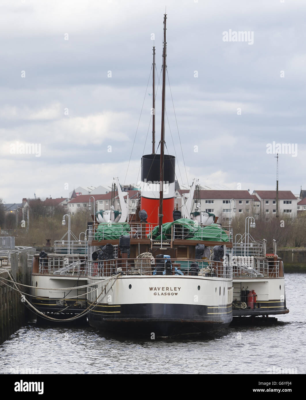 Glasgow 2014 Commonwealth Games stock. Il Waverley paddle Steamer a Glasgow. Foto Stock