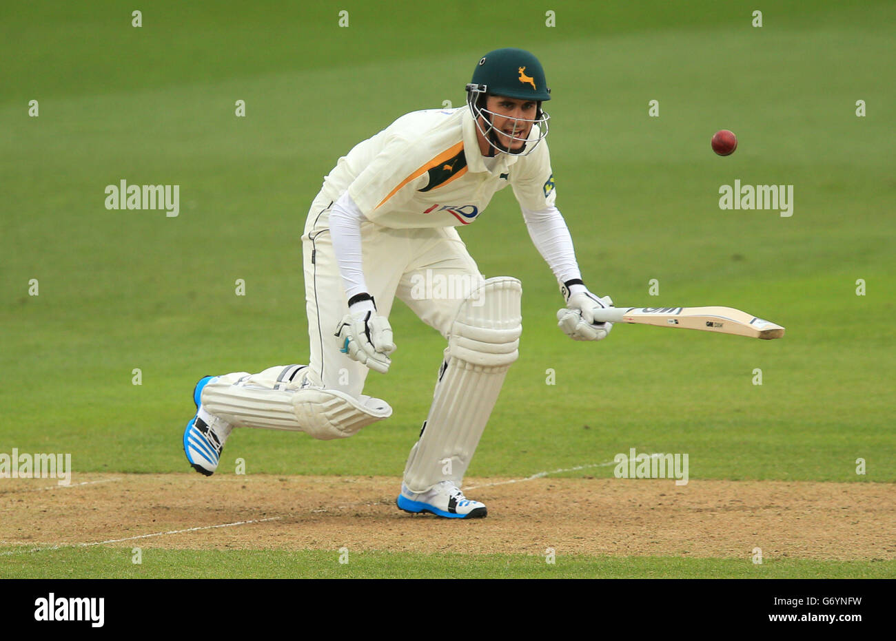 Alex Hales di Nottinghamshire durante il campionato LV=County Championship, Divisione uno partita a Trent Bridge, Nottingham. Foto Stock
