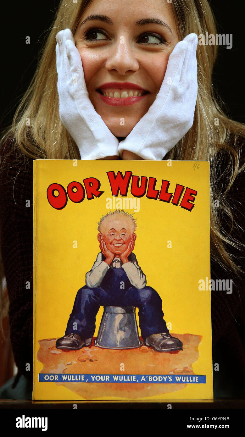 Da Bonhams guarda il primo album di Oor Wullie degli anni '40 che fa parte del Bonhams Annual Scottish sale che si svolge a Edimburgo il 15 e 16 aprile. Foto Stock