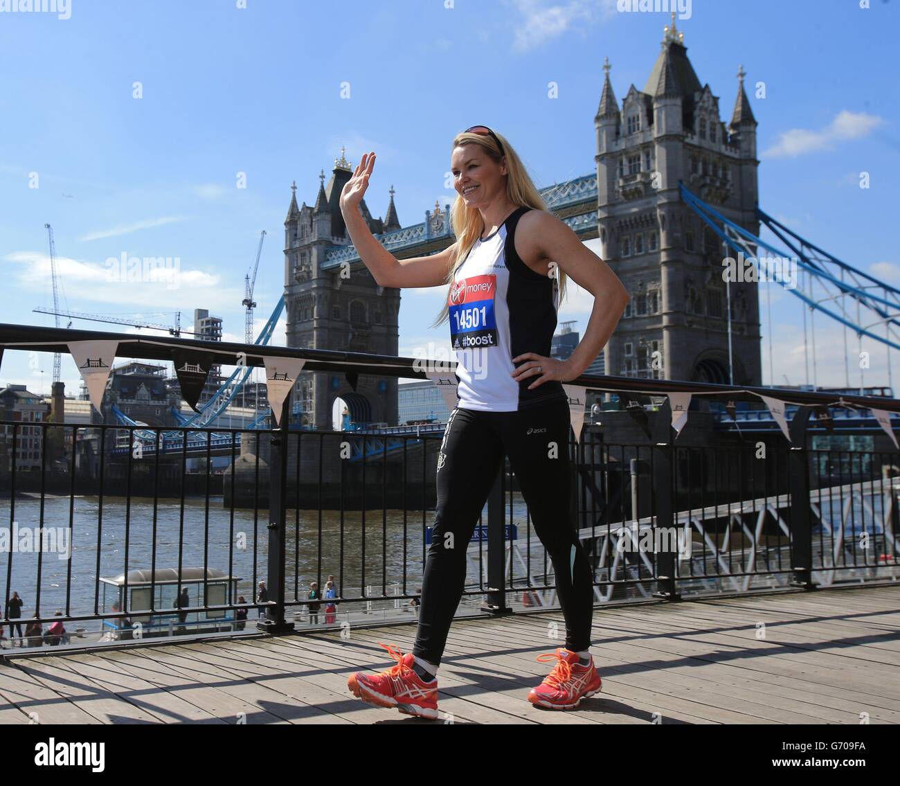 Atletica - VIRGIN LONDON MARATHON 2014 - Celebrità Photocall - Tower Bridge Foto Stock