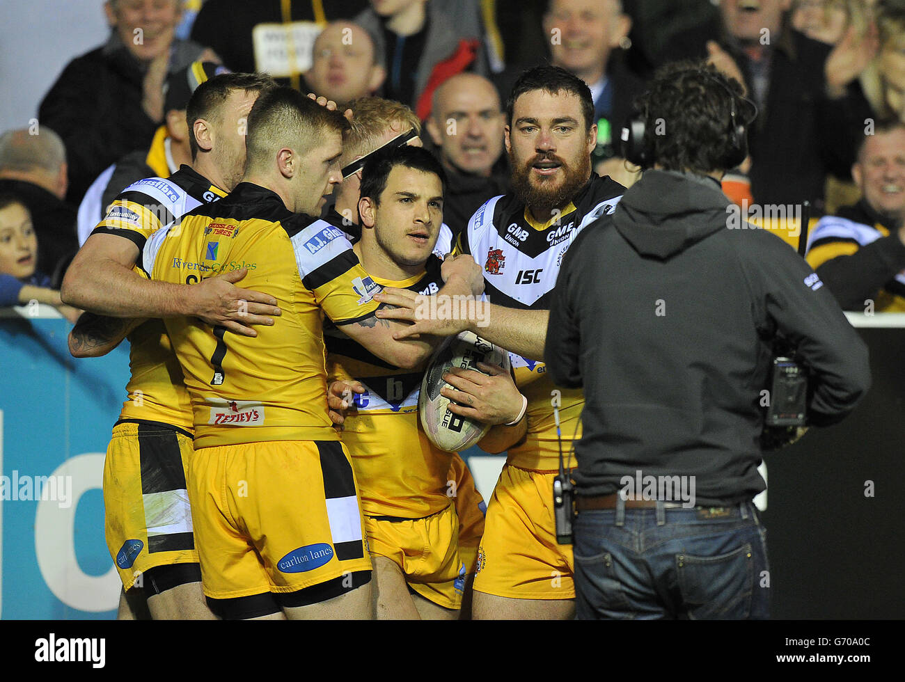 Rugby League - Utility prima Super League - Castleford Tigers v St Helens - Il Mend una giungla del tubo flessibile Foto Stock