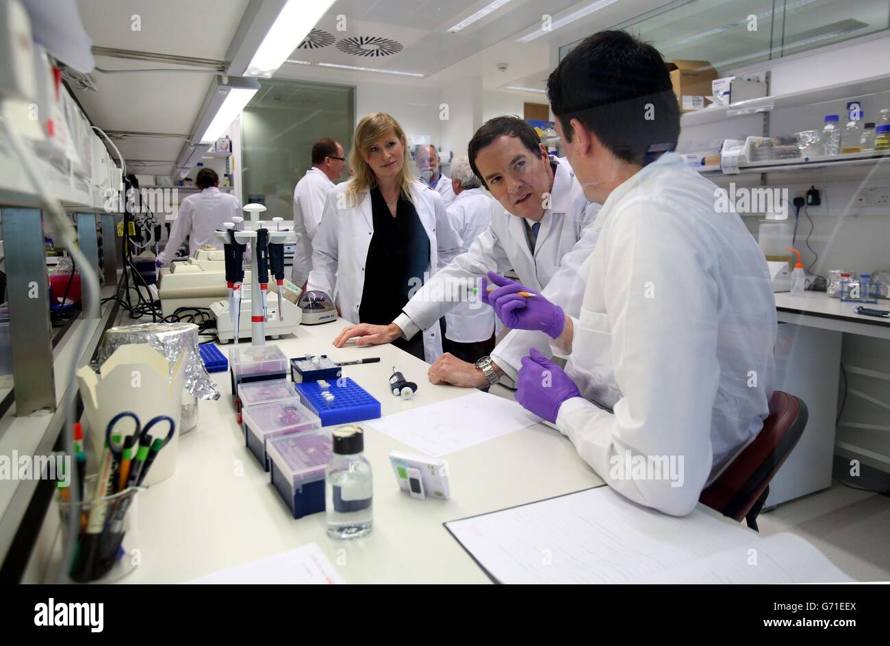 Chancellors discorso sugli investimenti nella scienza Foto Stock