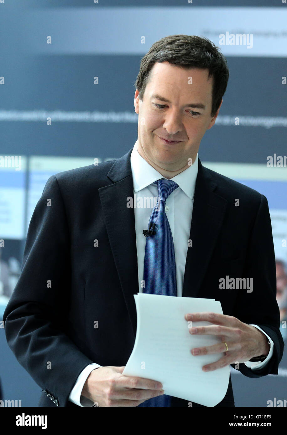 Chancellors discorso sugli investimenti nella scienza Foto Stock