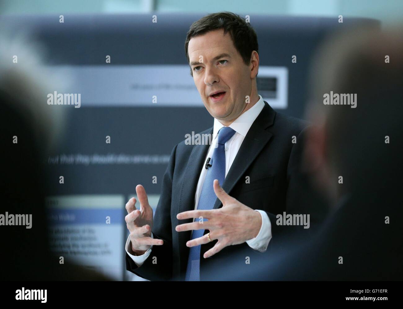 Chancellors discorso sugli investimenti nella scienza Foto Stock