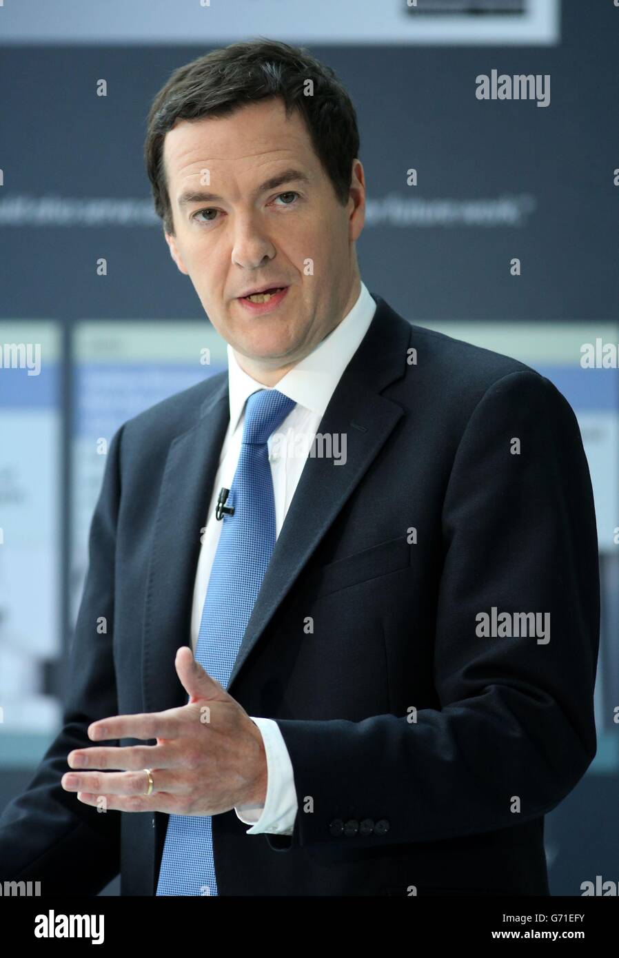 Chancellors discorso sugli investimenti nella scienza Foto Stock