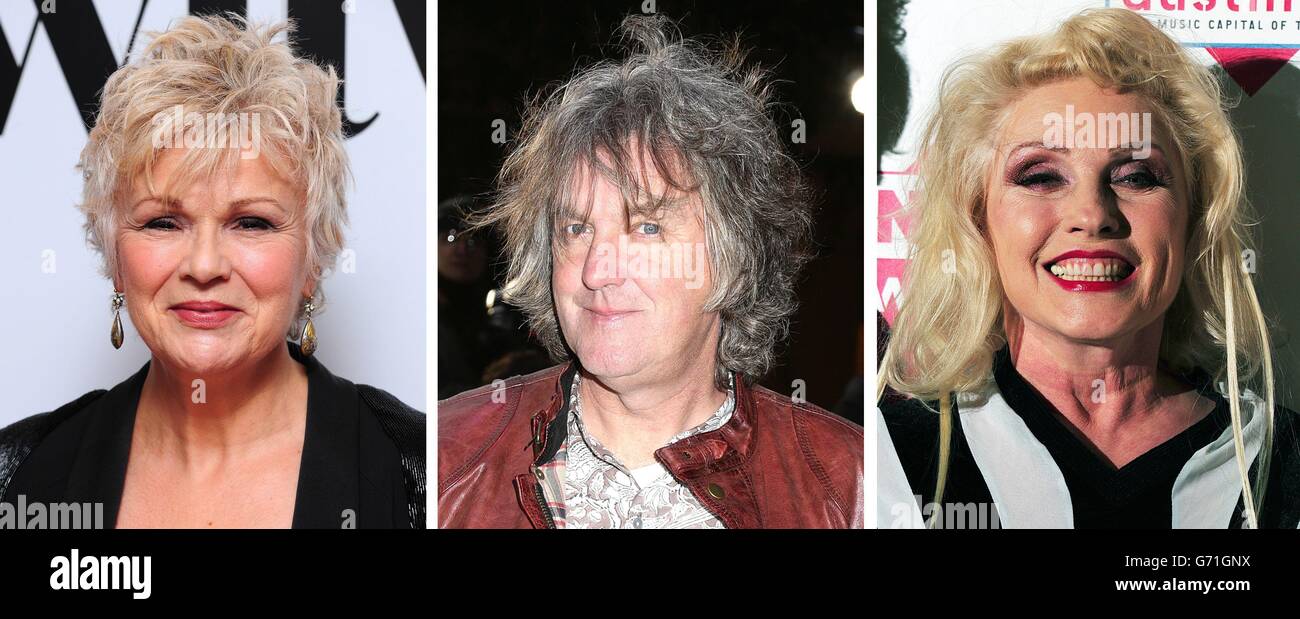 File foto di (da sinistra) Julie Walters, James May e Debbie Harry. Foto Stock