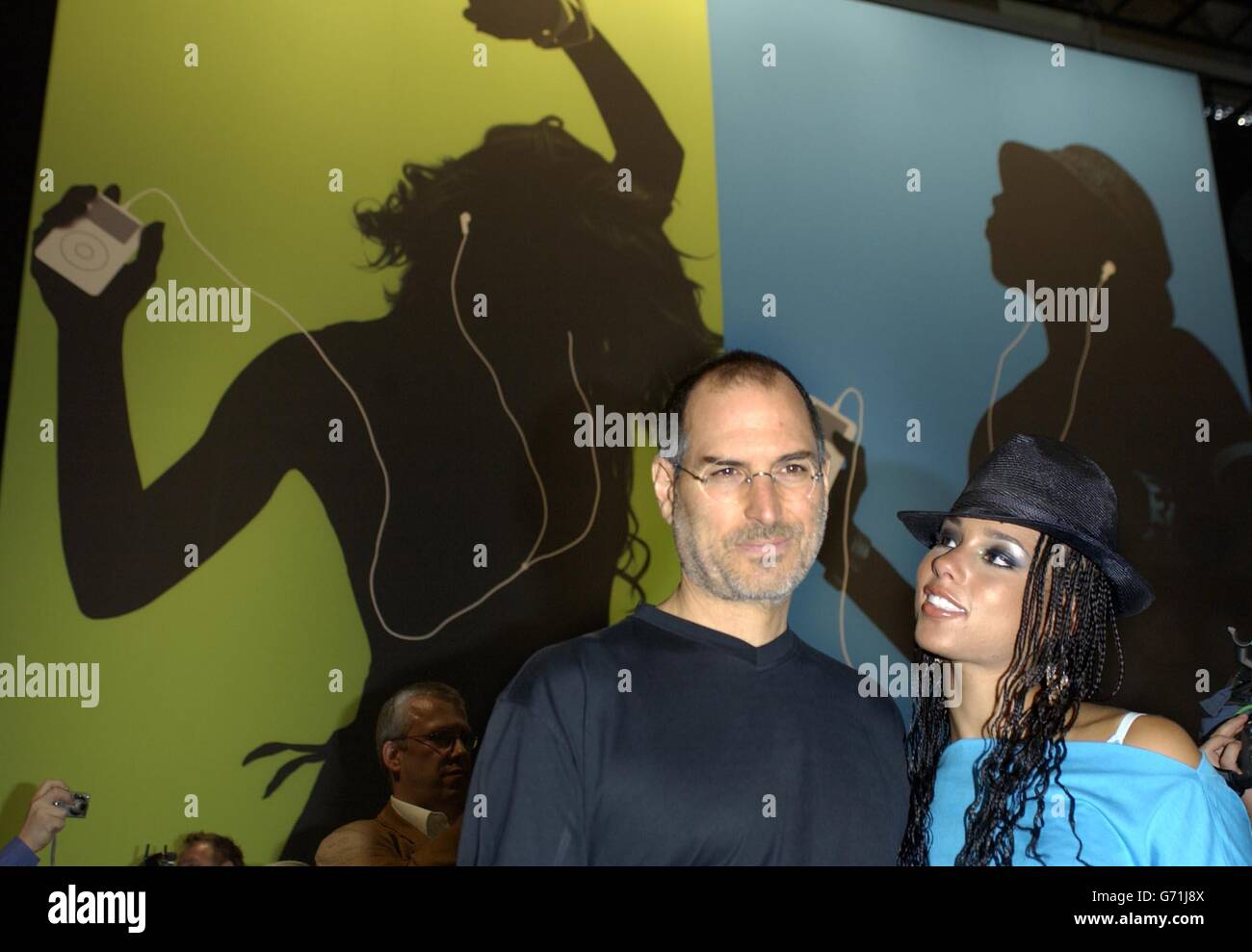 Alicia Keys & Steve Jobs musica online Foto Stock