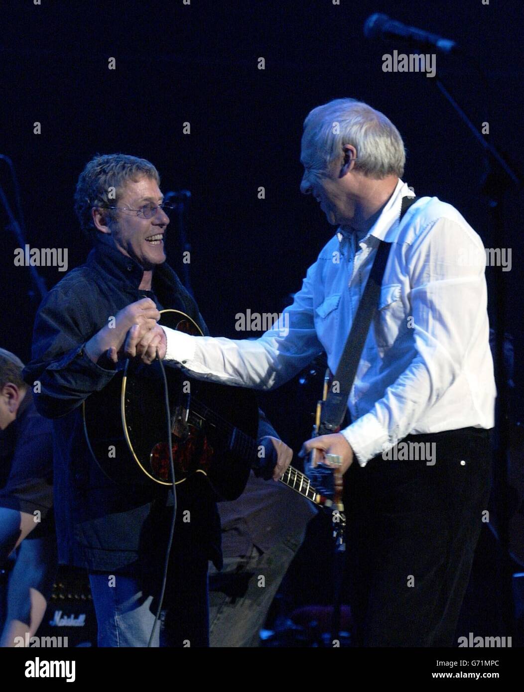 Daltrey e Knopfler - Donegan Concerto Tributo Foto Stock