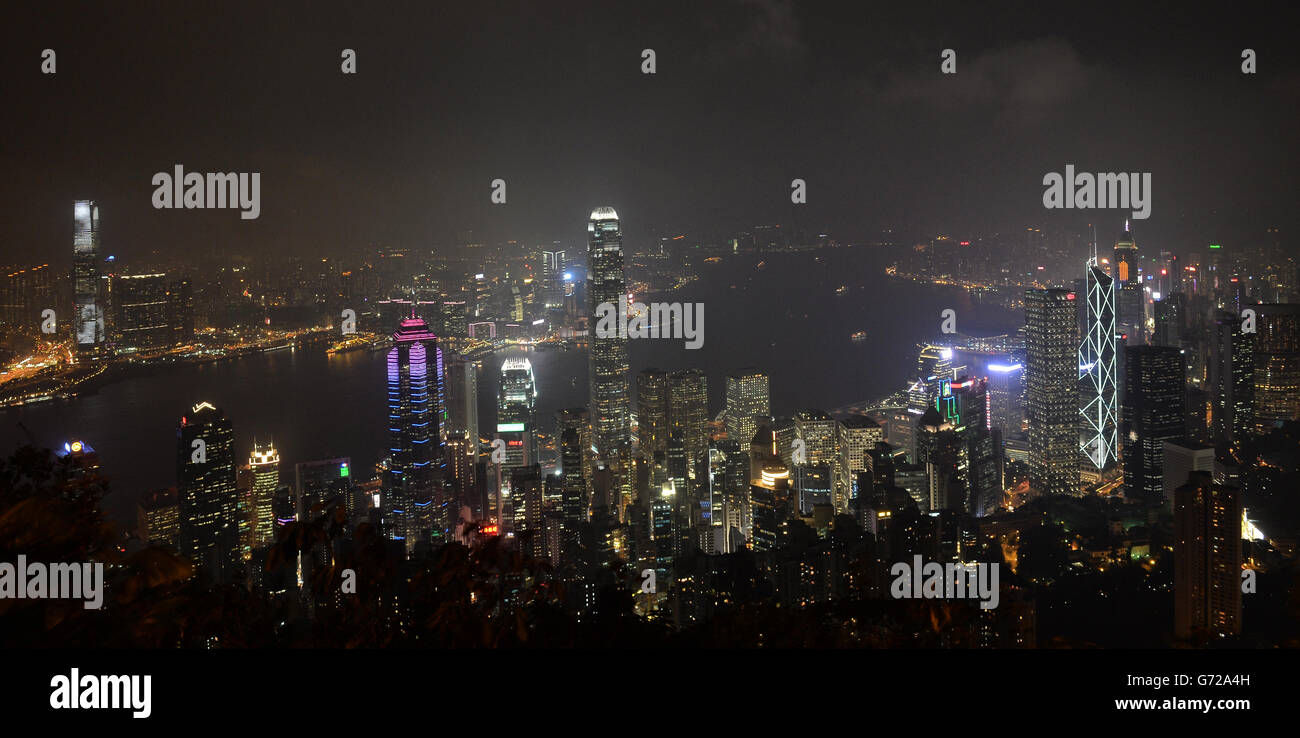 Vista generale dal picco di Hong Kong STAMPA ASSOCIAZIONE foto. Data immagine: Giovedì 3 aprile 2014. Il credito fotografico dovrebbe essere: Anthony Devlin/PA Wire Foto Stock