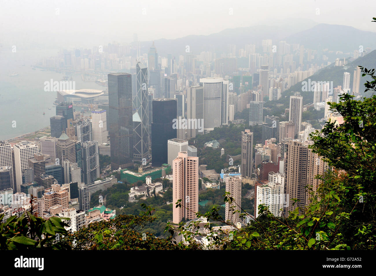Vista generale dal picco di Hong Kong STAMPA ASSOCIAZIONE foto. Data immagine: Giovedì 3 aprile 2014. Il credito fotografico dovrebbe essere: Anthony Devlin/PA Wire Foto Stock
