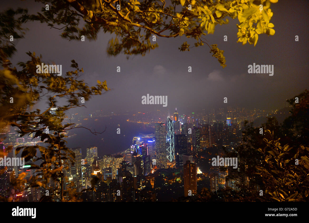 Vista generale dal picco di Hong Kong STAMPA ASSOCIAZIONE foto. Data immagine: Giovedì 3 aprile 2014. Il credito fotografico dovrebbe essere: Anthony Devlin/PA Wire Foto Stock