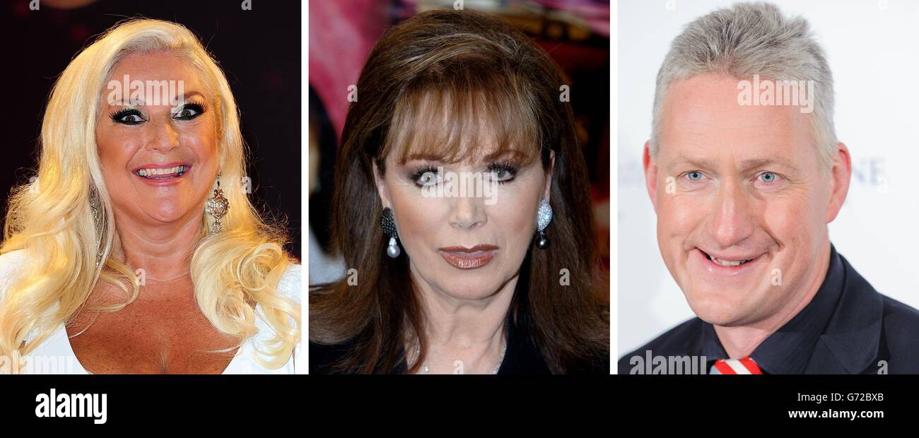 File foto di (da sinistra)Vanessa Feltz, Jackie Collins e Lembit Opik. Foto Stock