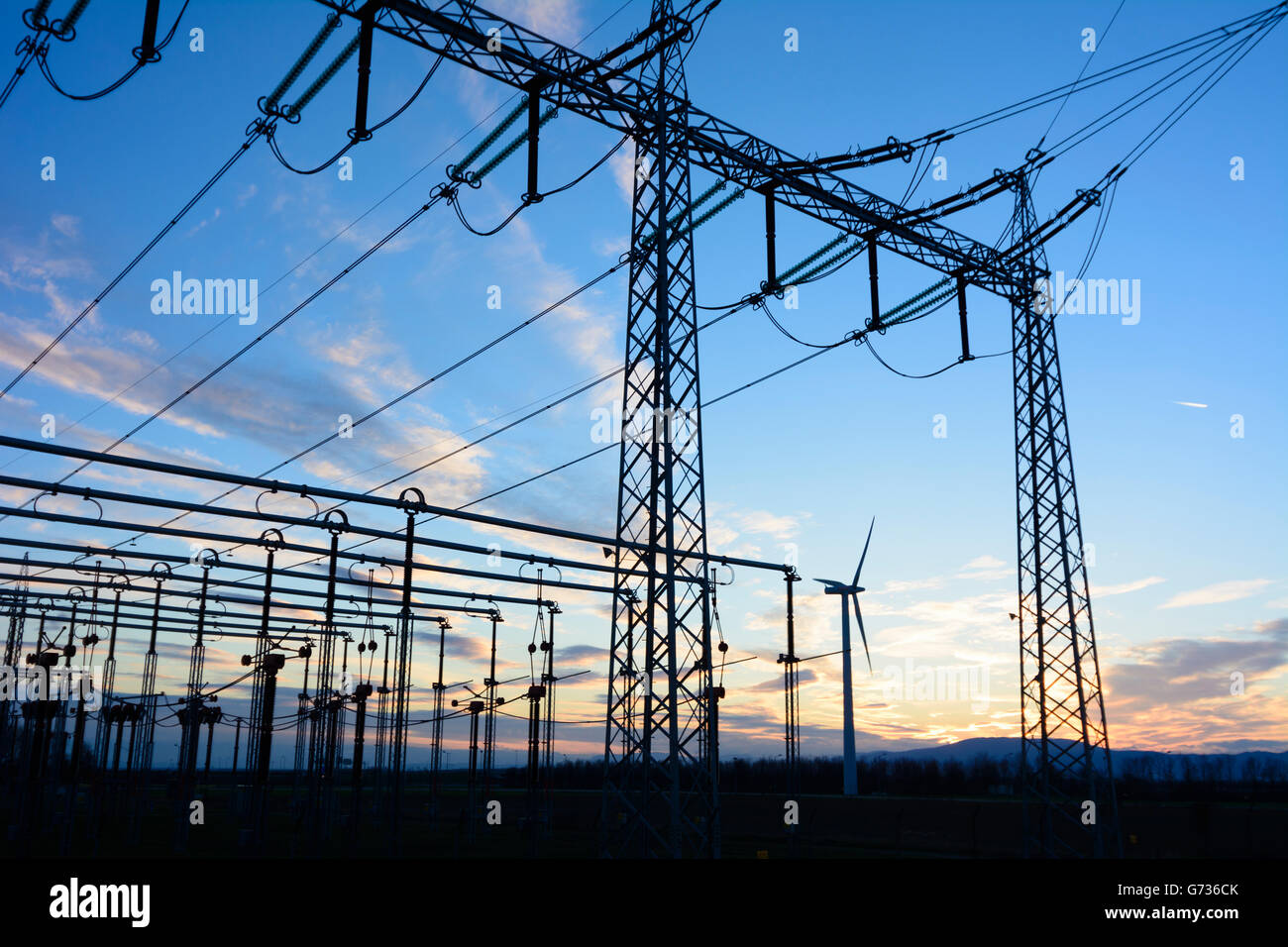 Sottostazione sud-est di Vienna, Austrian Power Grid, Wien, Vienna, Austria, Wien, 10. Foto Stock