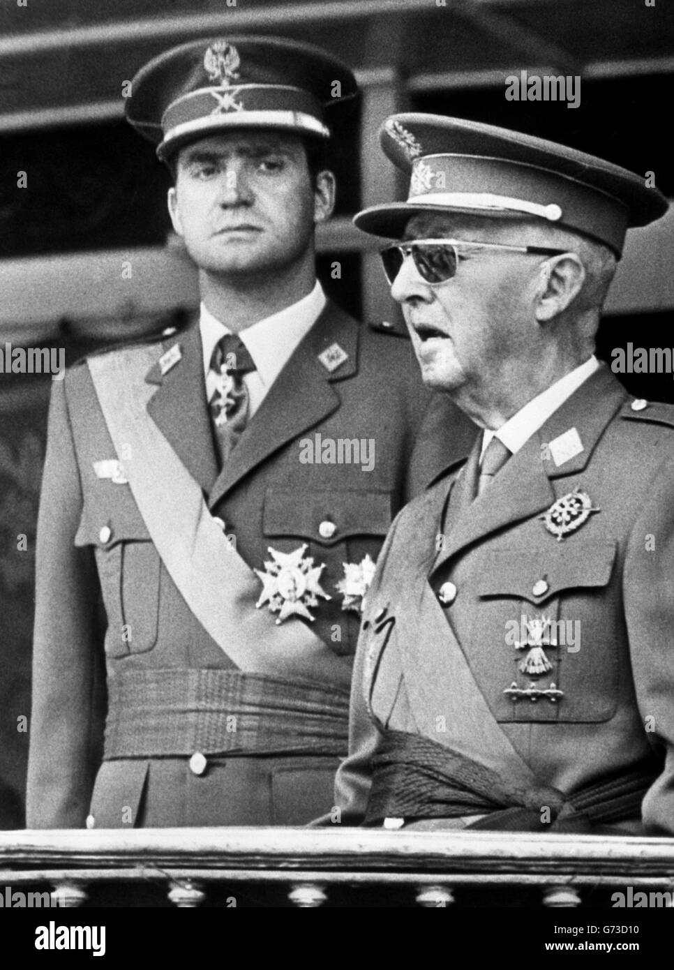 Il generale Franco e il Principe Juan Carlos - Madrid, Spagna Foto Stock