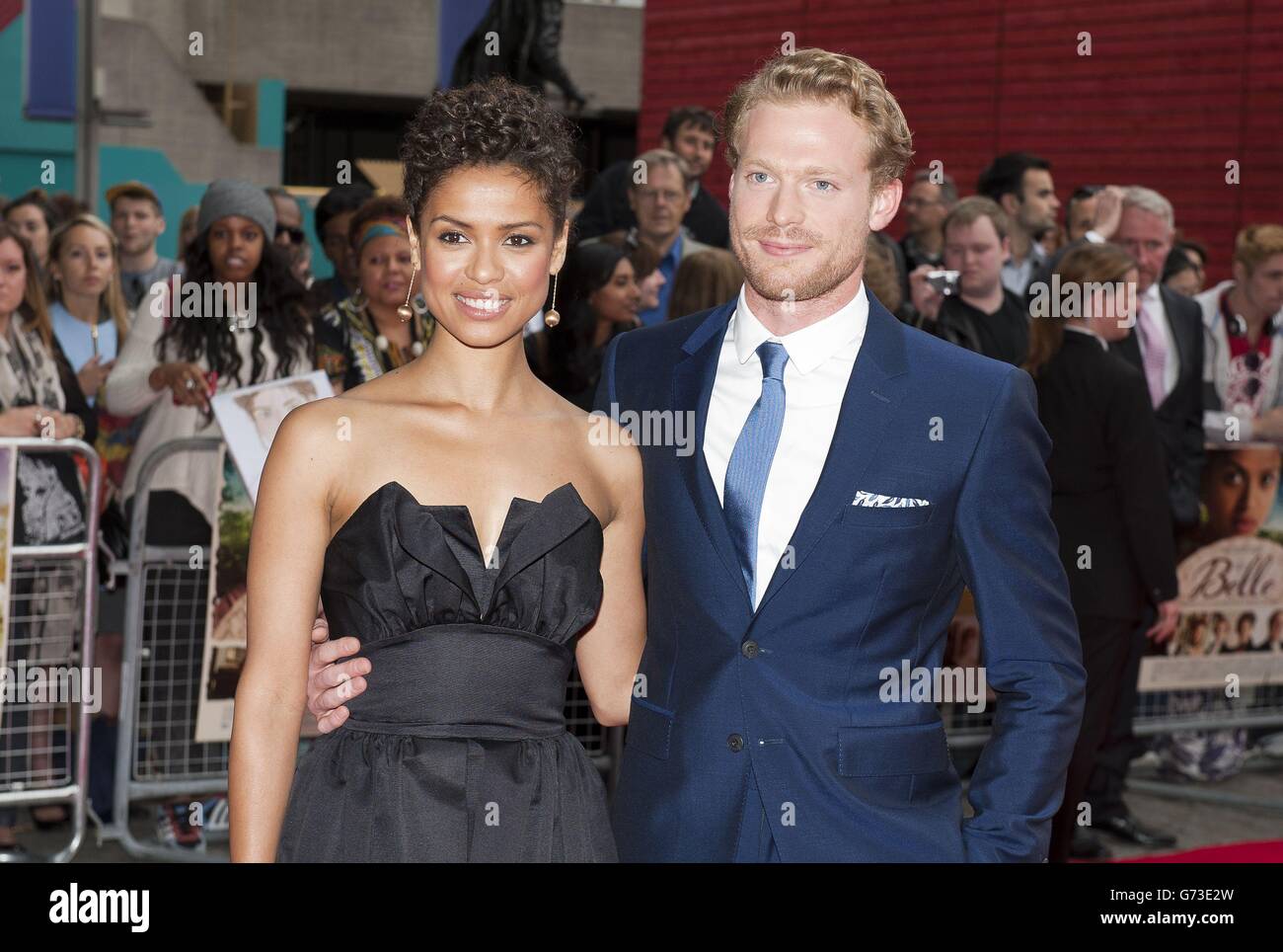 Gugu Mbatha-Raw e Sam Reid partecipano alla prima cinematografica britannica di Belle alla BFI Southbank, Londra. Foto Stock