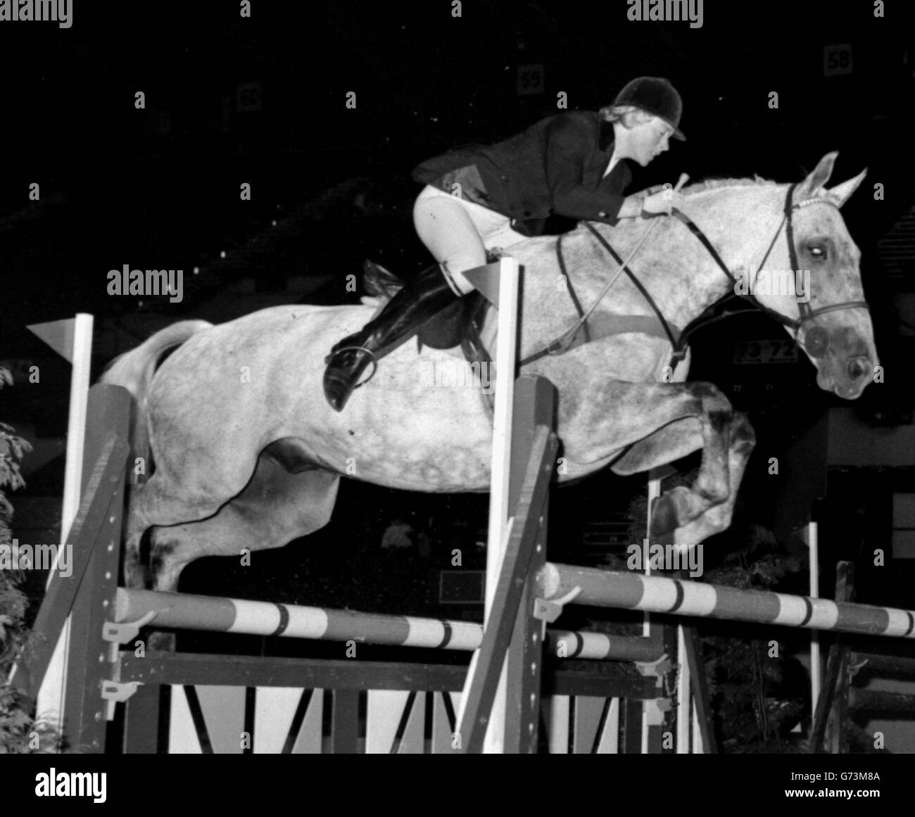 Marion Mold un salto su Snuff Box nel Section1 of the Overture Stakes al Royal International Horse Show. Foto Stock