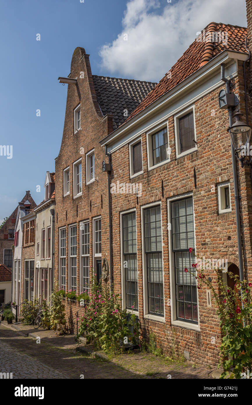 Vecchie case nel centro storico di Deventer, Paesi Bassi Foto Stock