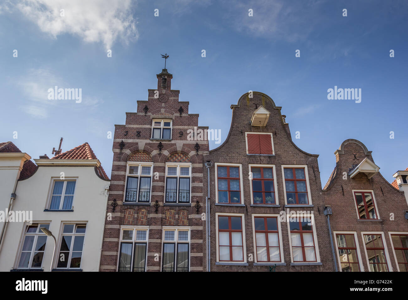 Vecchie case nel centro storico di Deventer, Paesi Bassi Foto Stock