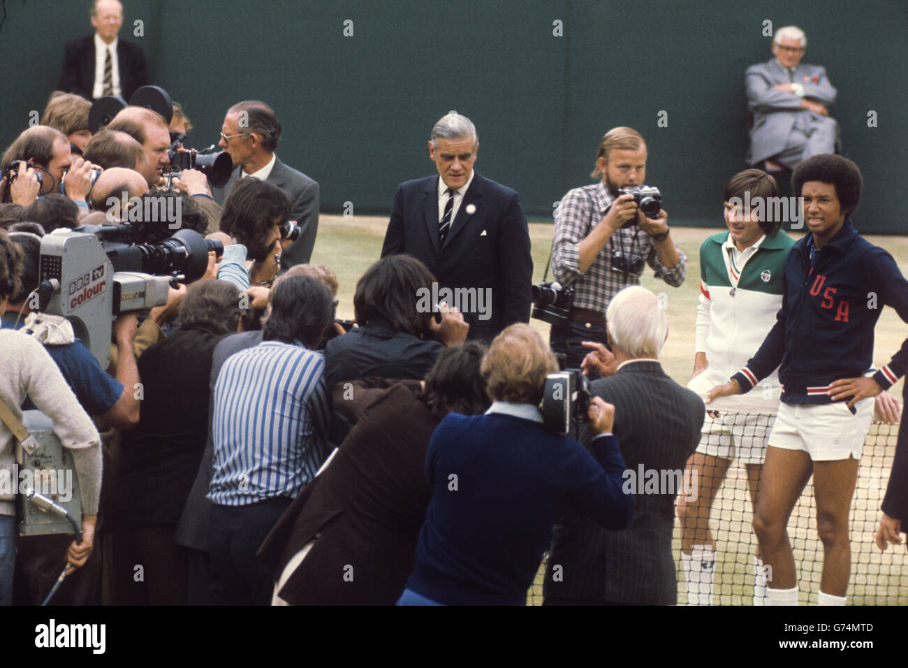 Tennis - Wimbledon - Uomini Singoli Final - Jimmy Connors v Arthur Ashe - Centre Court Foto Stock