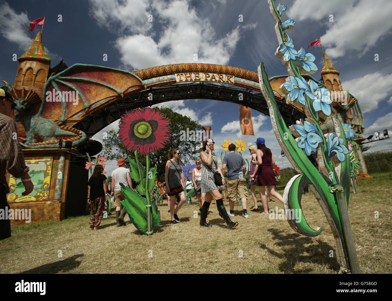 Glastonbury Festival 2014 - Preparazioni Foto Stock