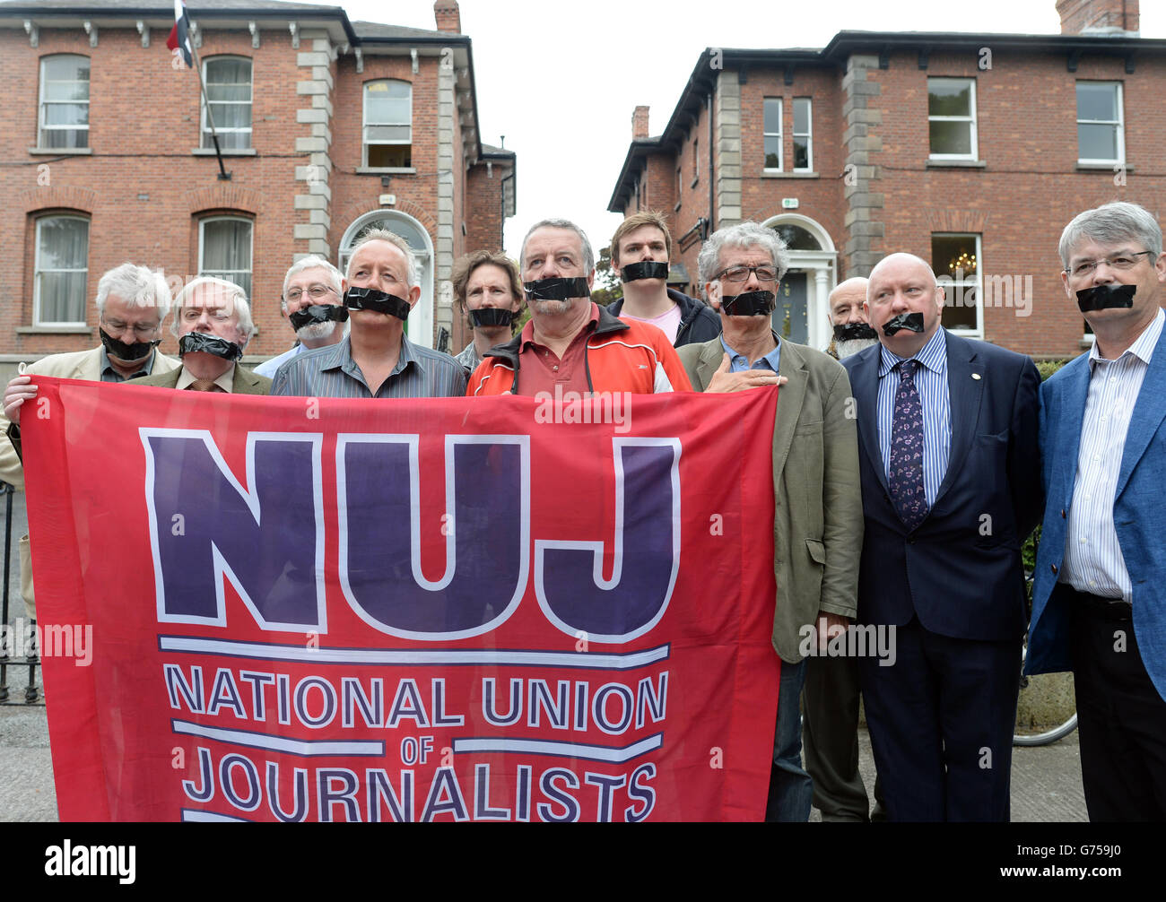 NUJ lettera di protesta Foto Stock