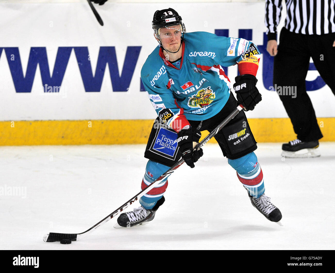 Hockey su ghiaccio - Rapid Solicitors Elite Ice Hockey League - 2014 Play off - Final - Belfast Giants v Sheffield Steelers - capita.... David Phillips, Belfast Giants Foto Stock