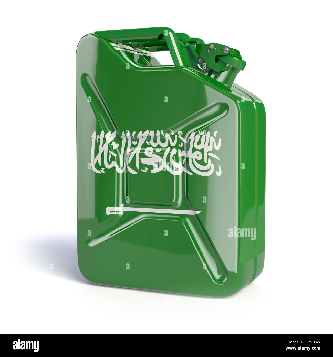 Olio di Arabia Saudita. Saudi Arabian bandiera dipinta sul gas può. 3d illustrazione Foto Stock