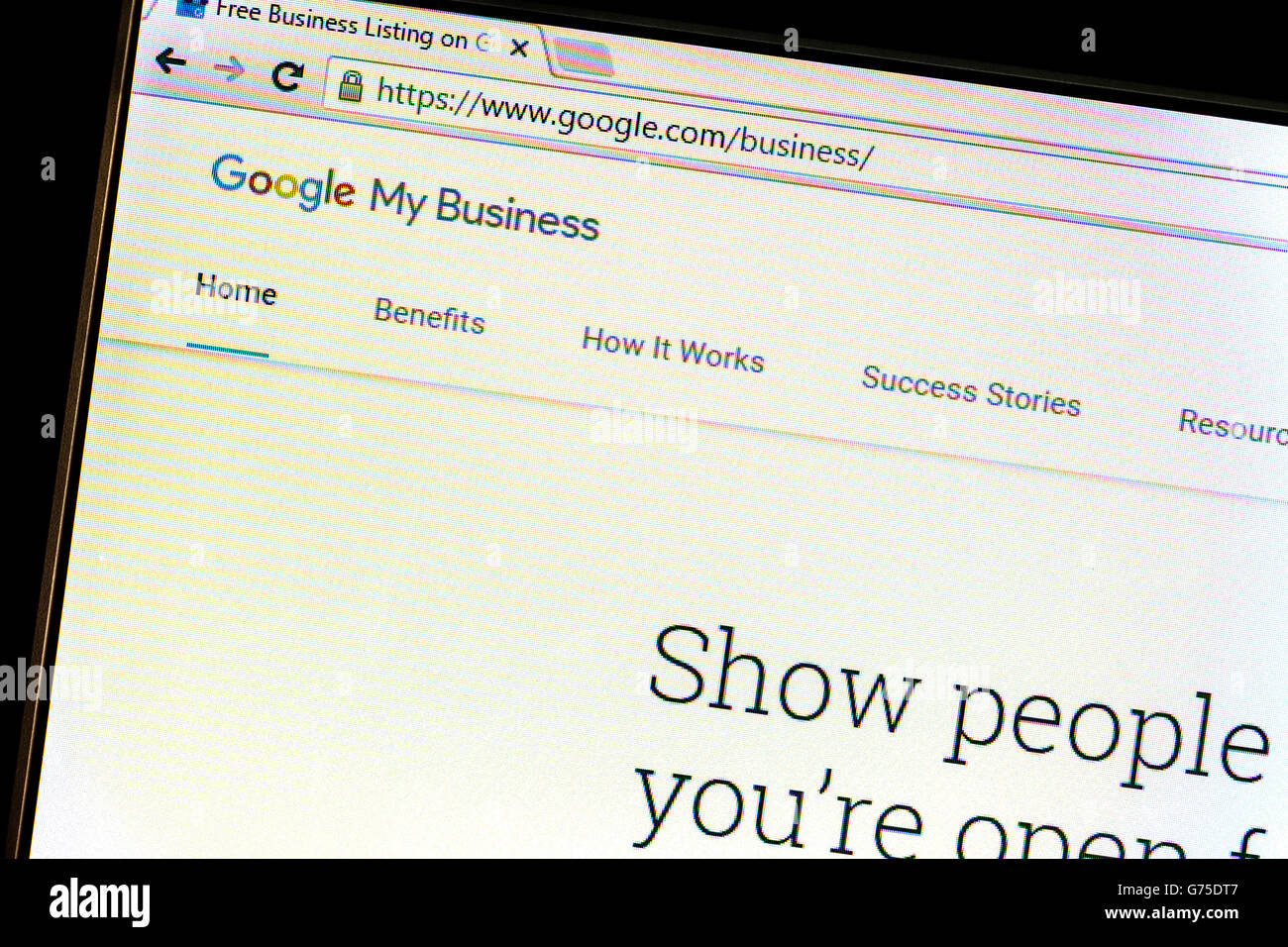 Primo piano di Google il mio sito web aziendale Foto Stock