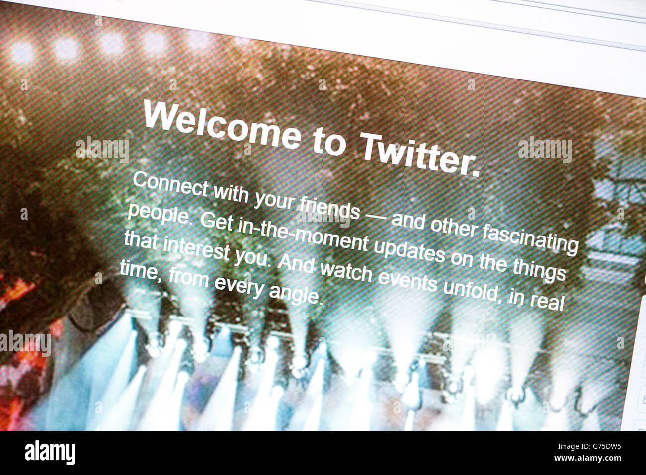 Twitter del sito web sullo schermo di un computer. Foto Stock