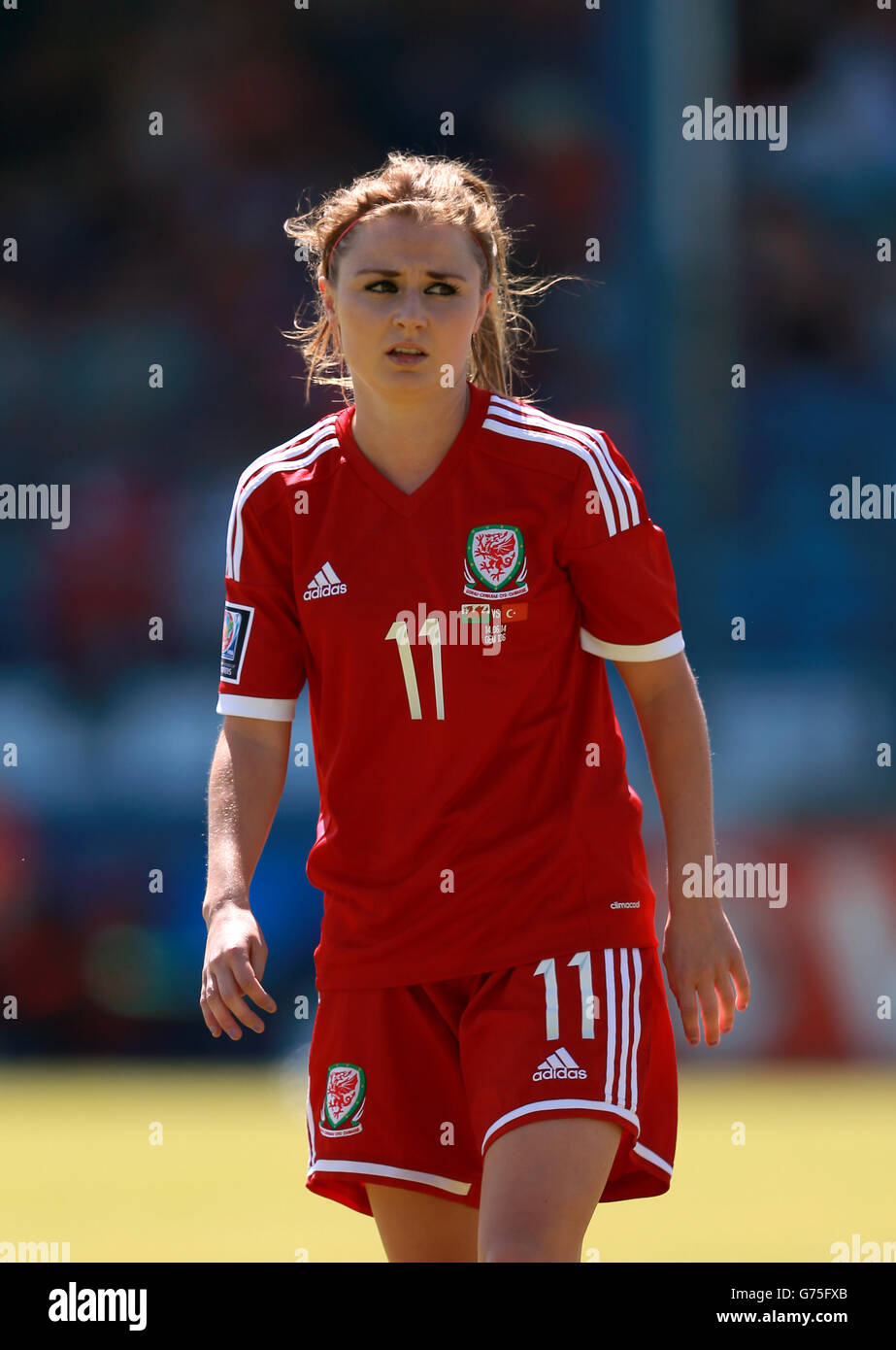 Calcio - Coppa del mondo FIFA Donna Canada 2015 Qualifier - Gruppo 6 - Galles contro Turchia - Bridge Meadow. Sarah Wiltshire del Galles Foto Stock