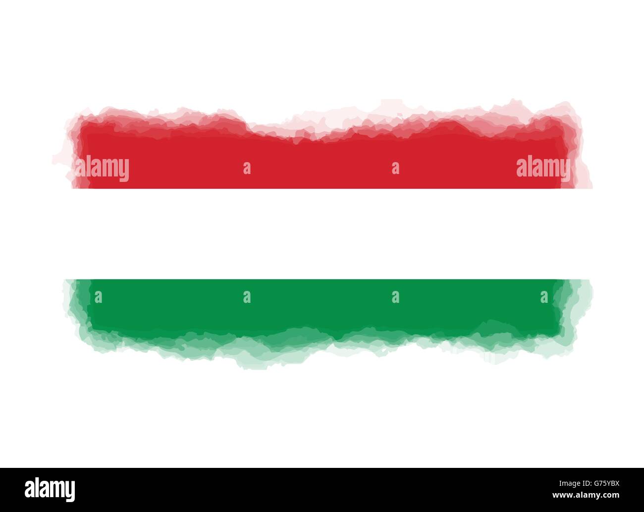 Ungheria bandiera simbolo stile acquerello vettore illustrazione dello sfondo Illustrazione Vettoriale
