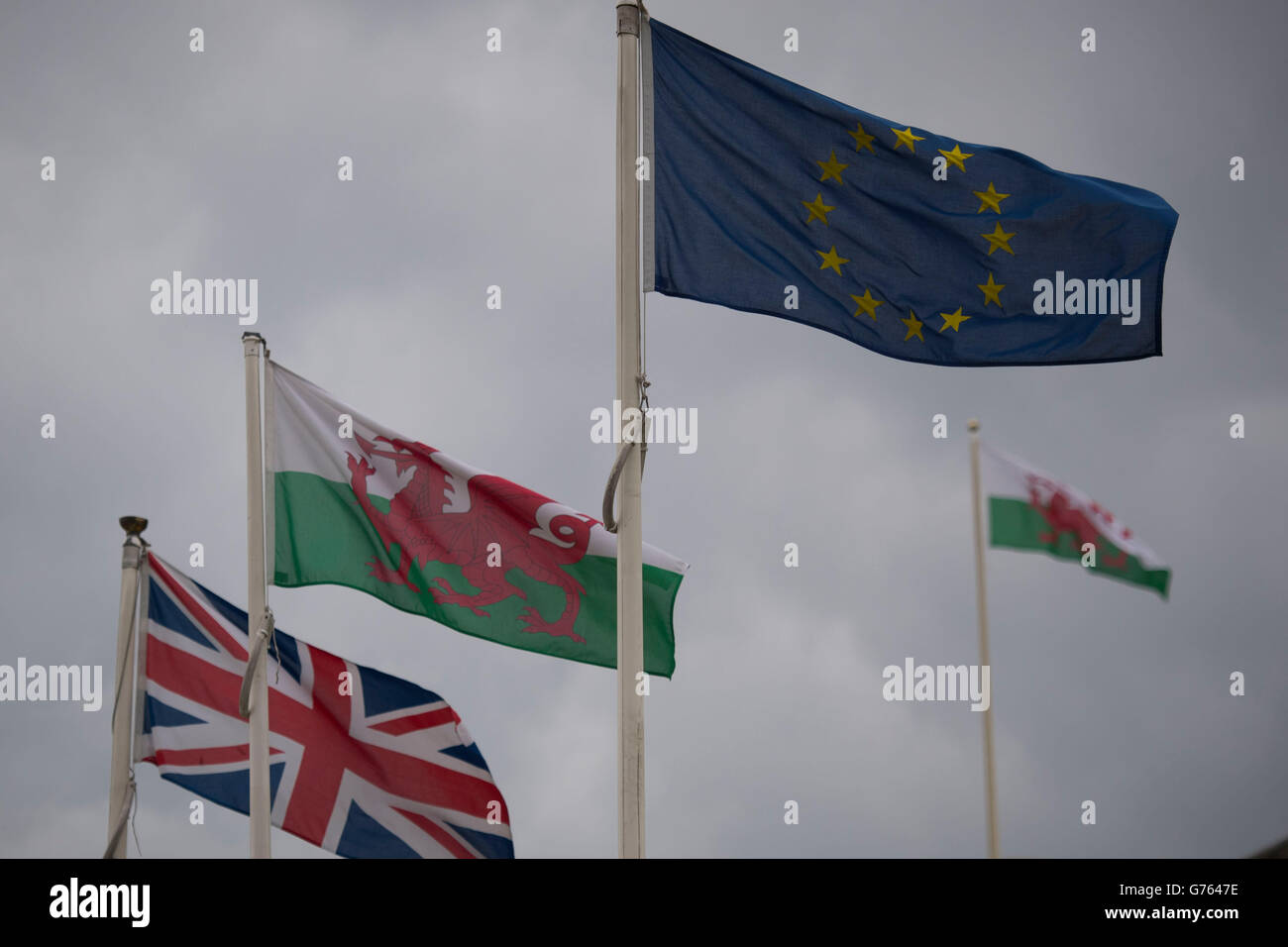 Ue galles bandiera unione europea Foto Stock