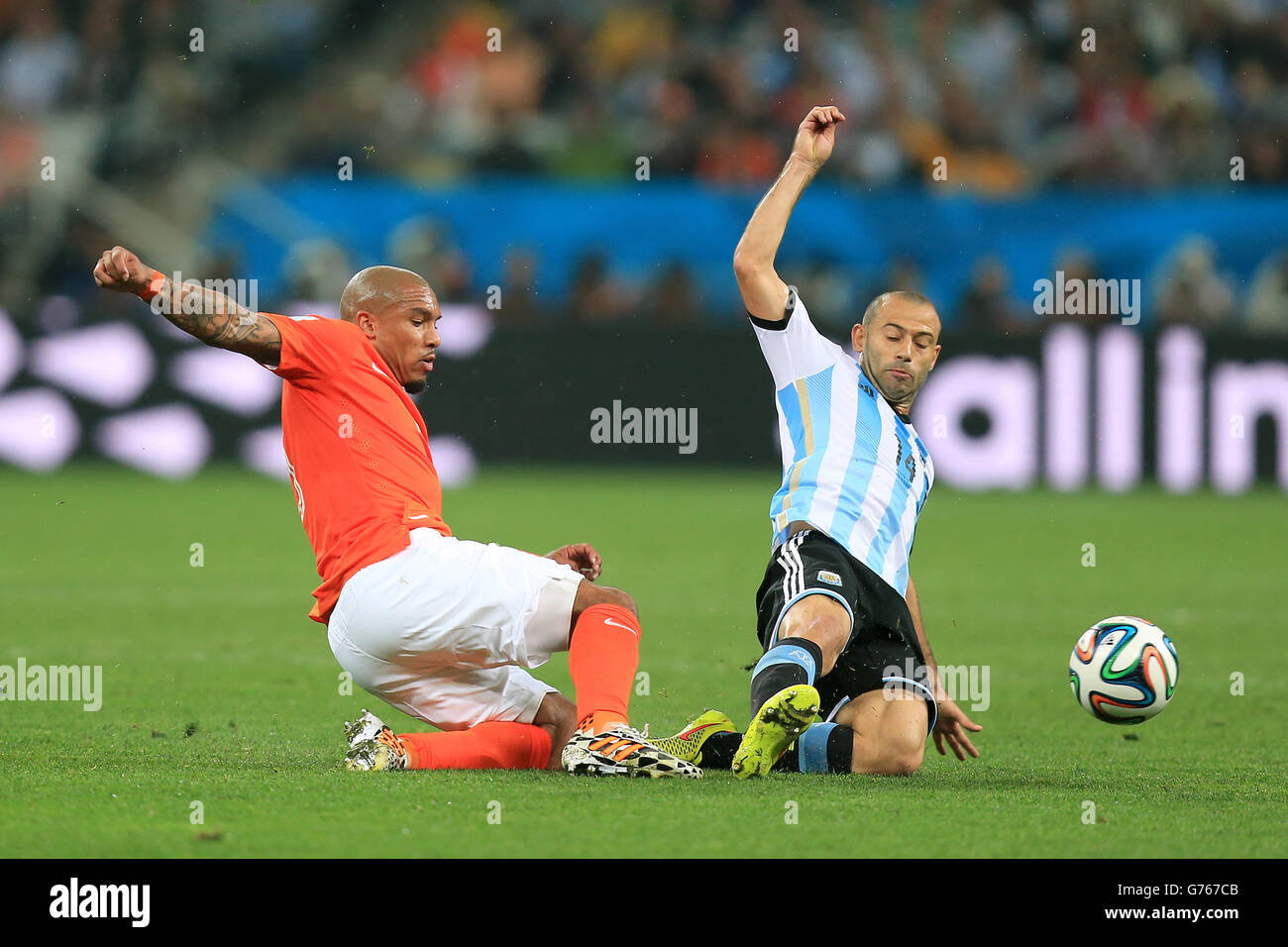 Calcio - Coppa del Mondo FIFA 2014 - Semi finale - Paesi Bassi v Argentina - Arena de Sao Paulo Foto Stock