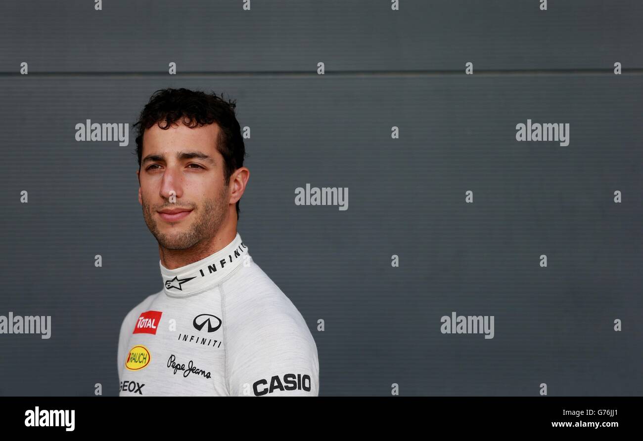 Motor Racing - Formula uno Test di mezza stagione - Silverstone. Daniel Ricciardo della Red Bull Racing durante i test di mezza stagione al circuito di Silverstone, Towcester. Foto Stock