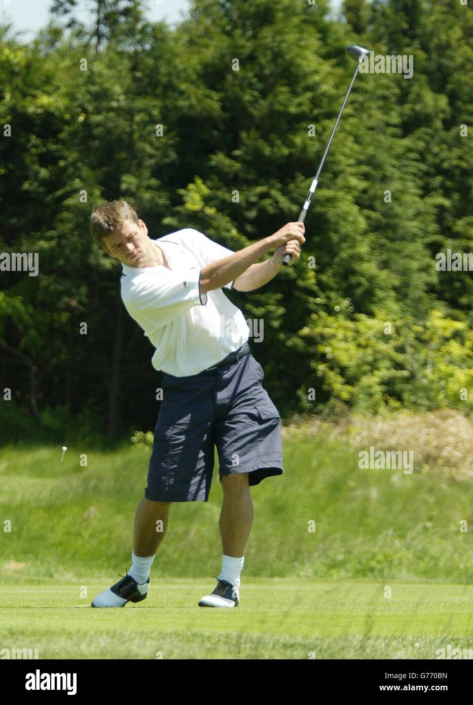 L'attaccante dell'Inghilterra Michael Owen ama giocare a golf al Nine Bridges Golf Club di Jeju. Foto Stock