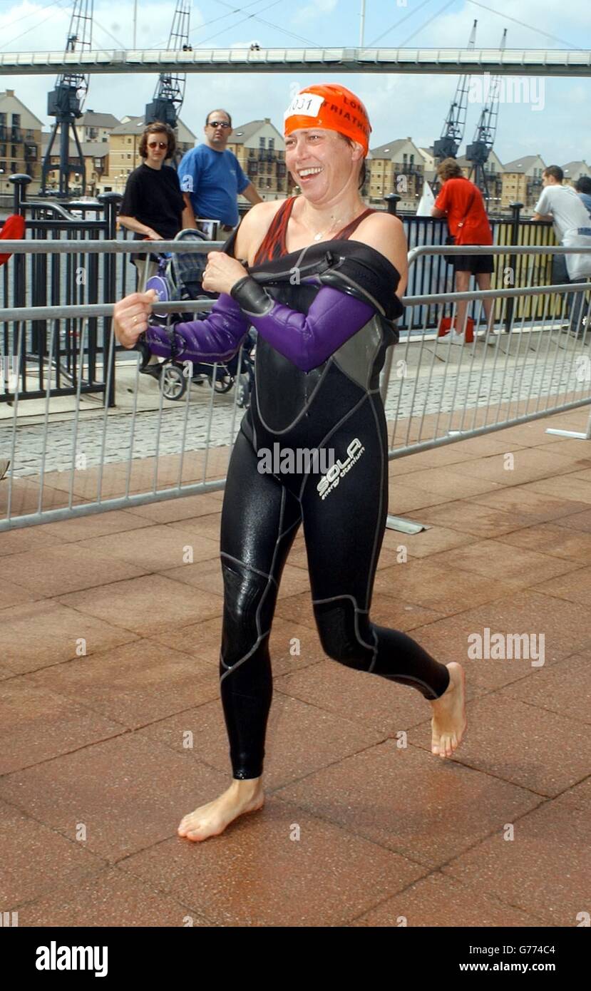 Jane Tomlinson - London Triathlon Foto Stock