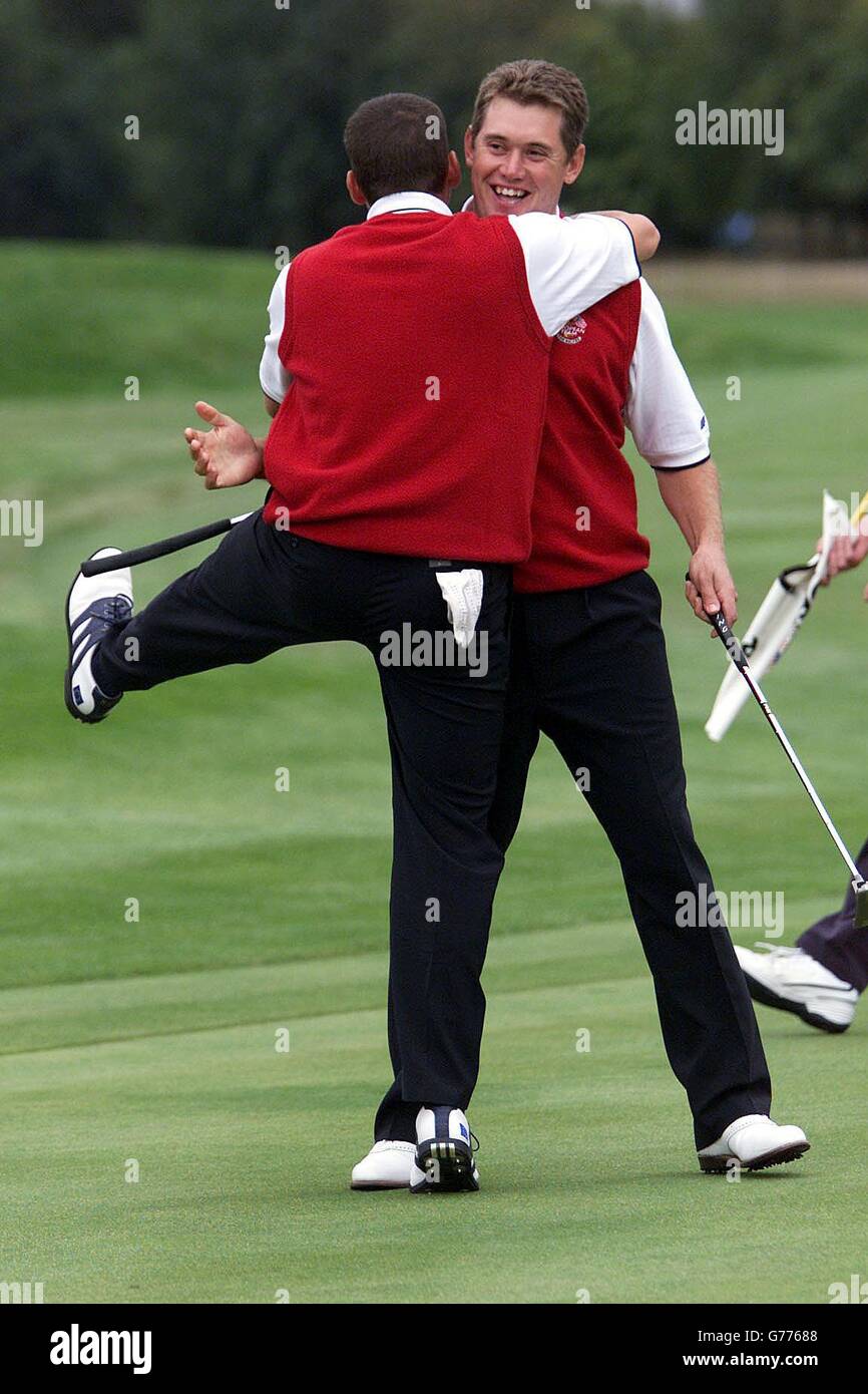 La Ryder Cup golf - Garcia e Westwood Foto Stock